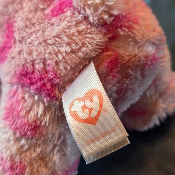 Ty Beanie Boo Sweetikins Teddy Bear Plush Valentines Pink Red Heart 2014 Toy 6" - Picture 5 of 5